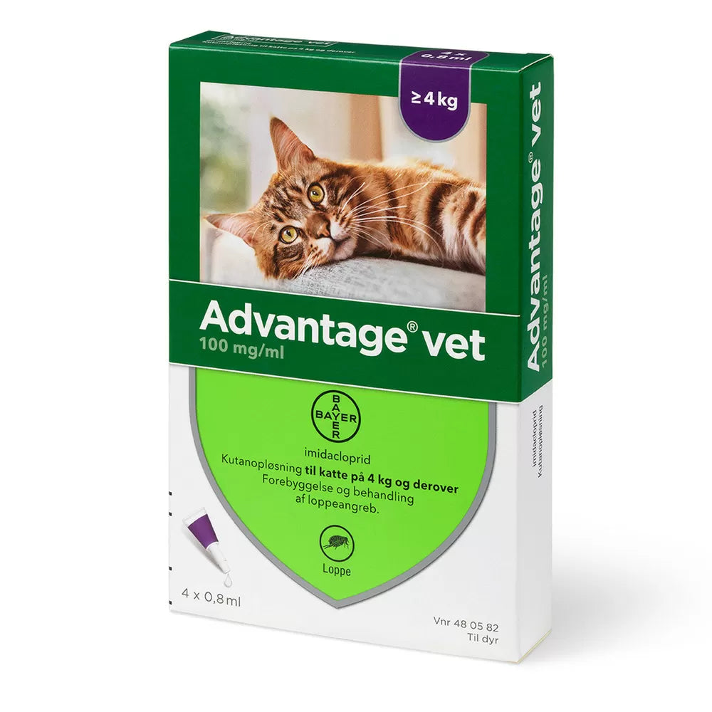 Advantage Loppemiddel til Katte Over 4kg - 4 Pipetter