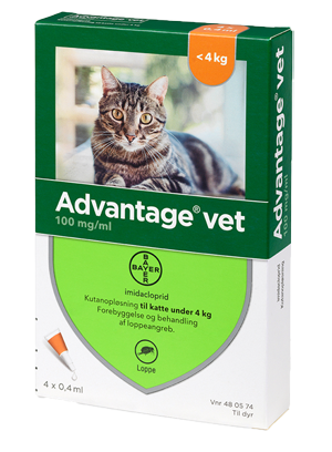 Advantage  Loppemiddel Til Kat 0 4 Kg 4 Pipetter
