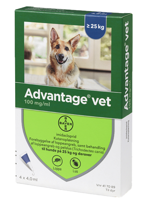 Advantage Loppemiddel til Hund 25-40 kg - 4 Pipetter