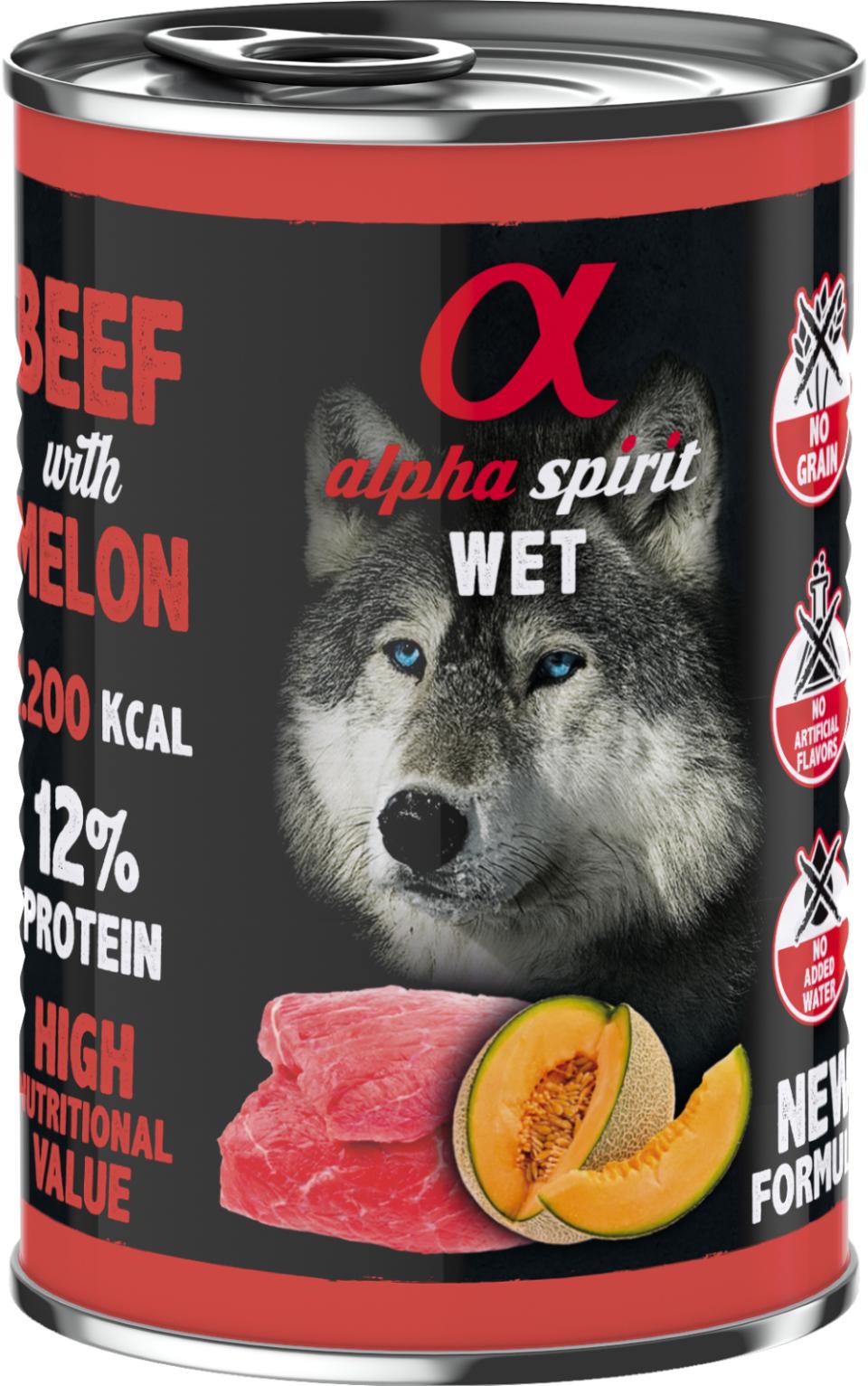 Alphaspirit Oksekød med Melon 400 g - Premium Vådfoder til Hund