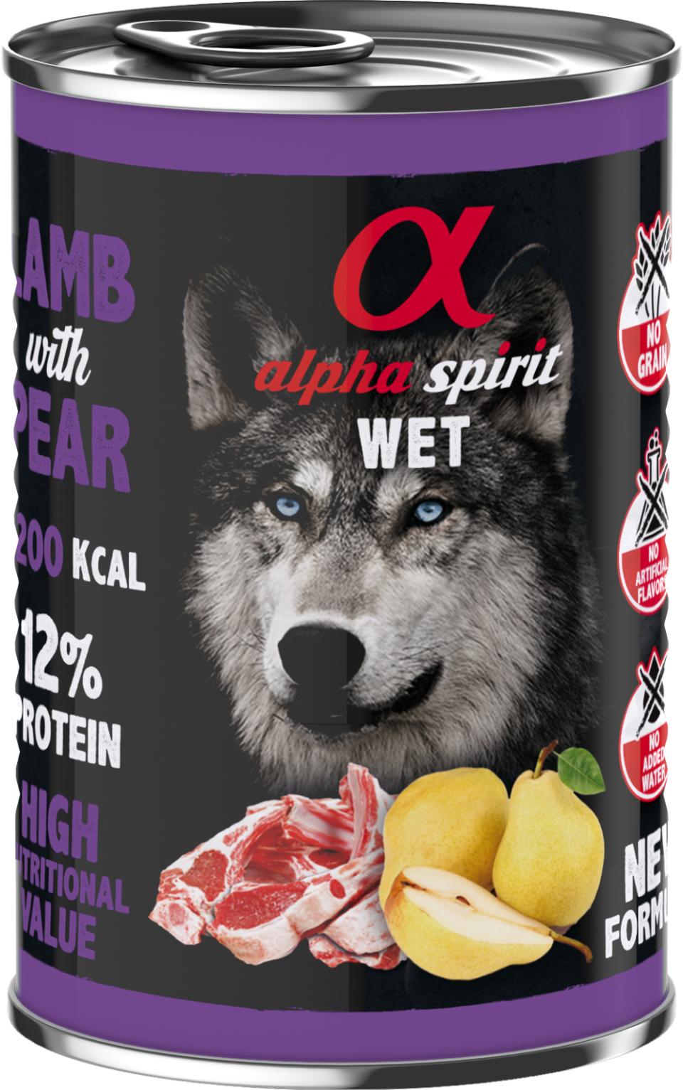 Alphaspirit Lam med Pære 400g - Premium Vådfoder til Hunde