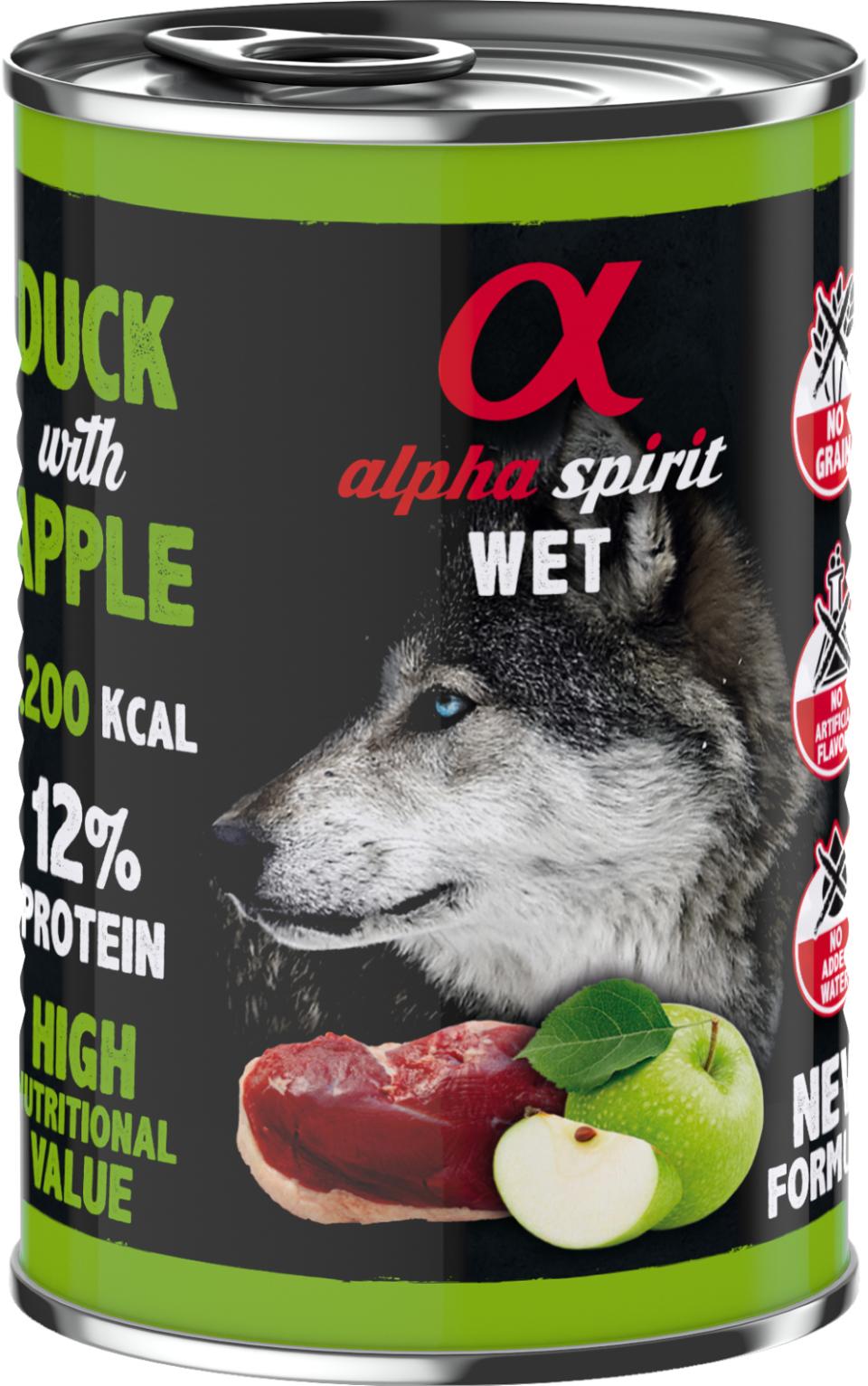 Alphaspirit And Med Grønne æbler 400g  Vådfoder