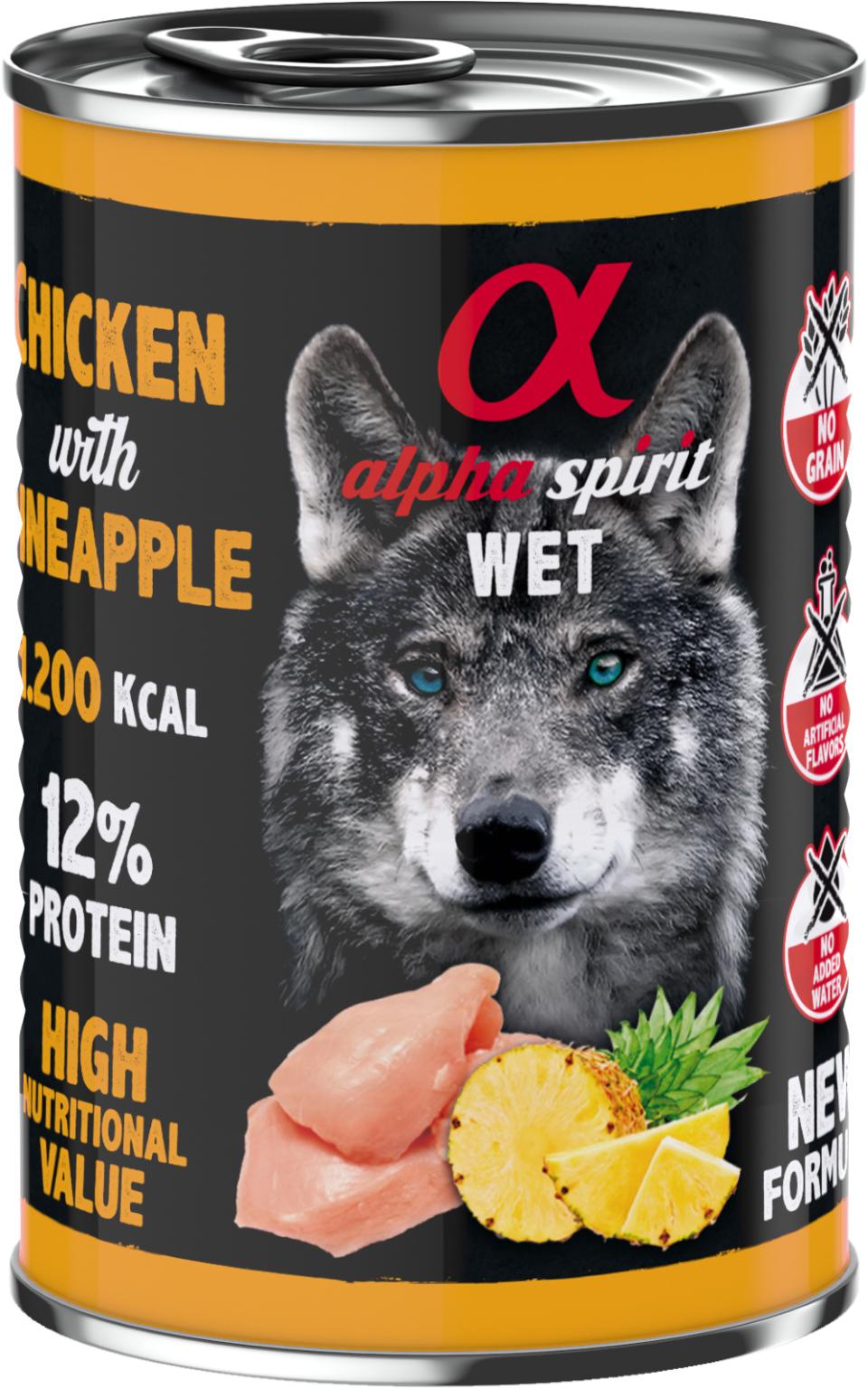 Alphaspirit Kylling med Ananas 400g - Premium Vådfoder til Hunde