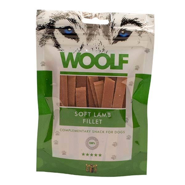 Hundegodbid Woolf Blød Lammesnack  100g
