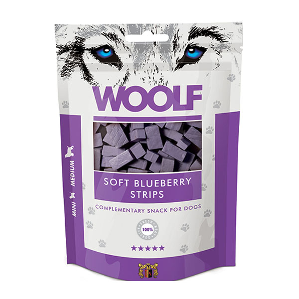 Hundegodbid Woolf  Blåbær Strips