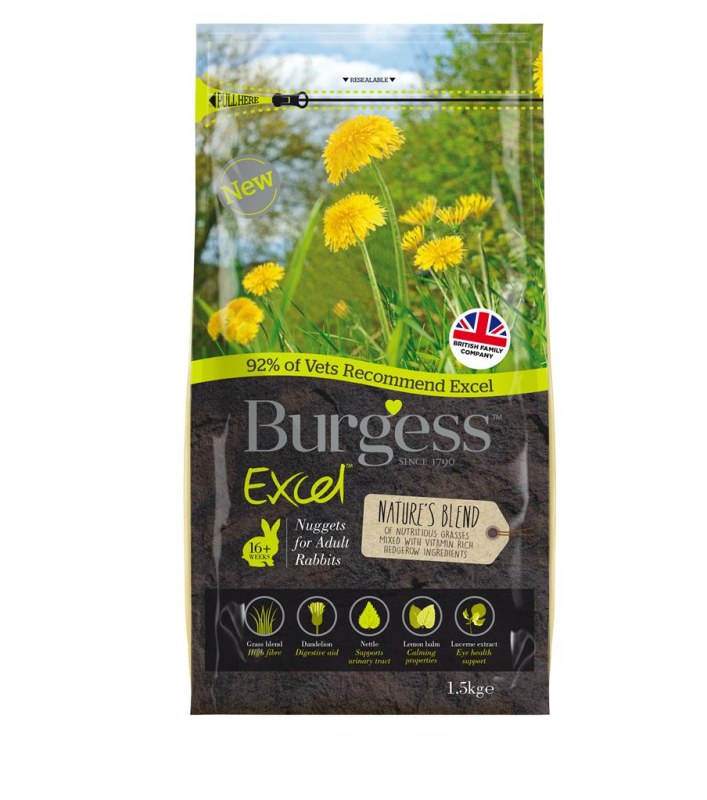 Burgess Excel Adult Natures Blend 1,5 kg - Naturlig Kaninfoder
