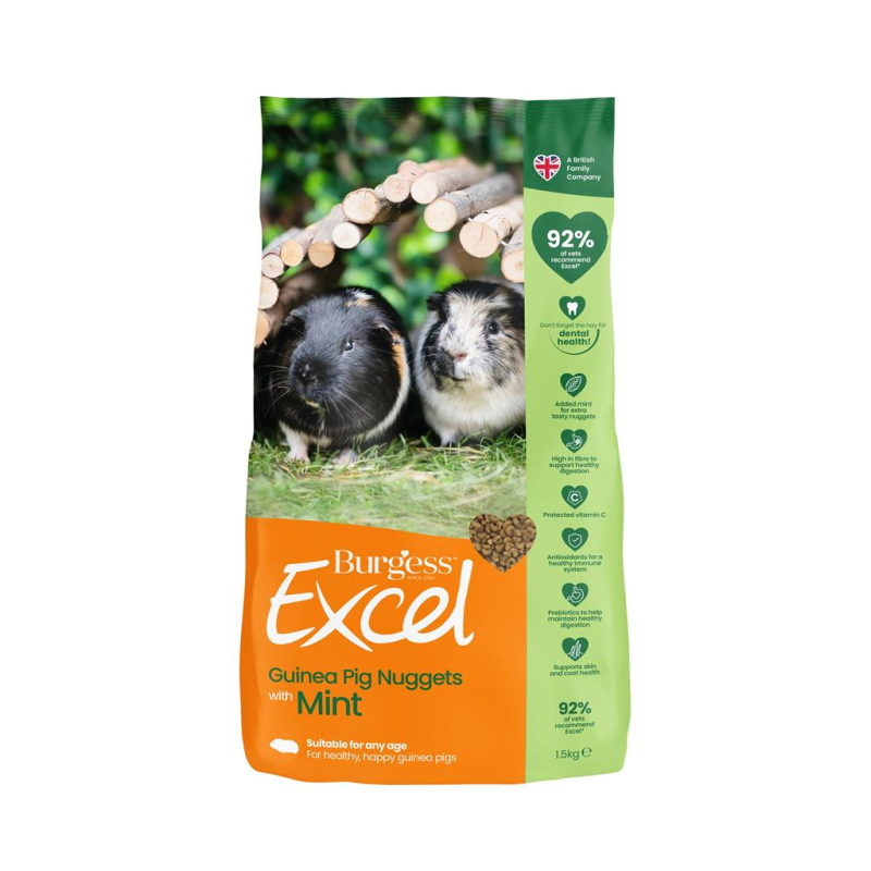 Burgess Excel Marsvin Nuggets med Mint - Kvalitetsfoder