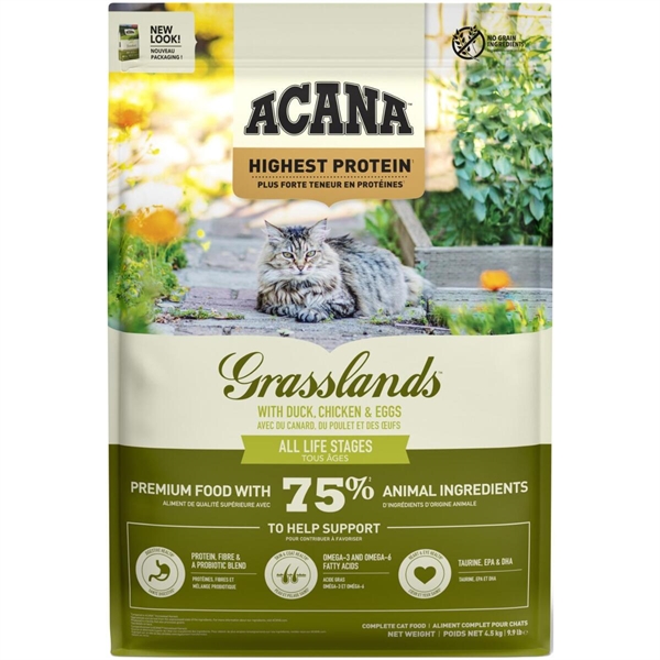 Acana Cat Highest Protein Grasslands  4 5 Kg